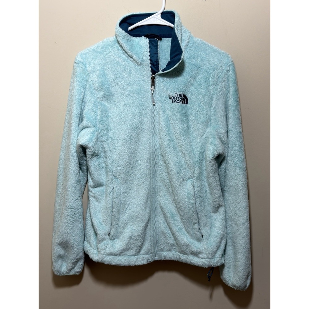 The North Face Womens Medium Teal Osito Full Zip Fleece Jacket Soft Fuzzy